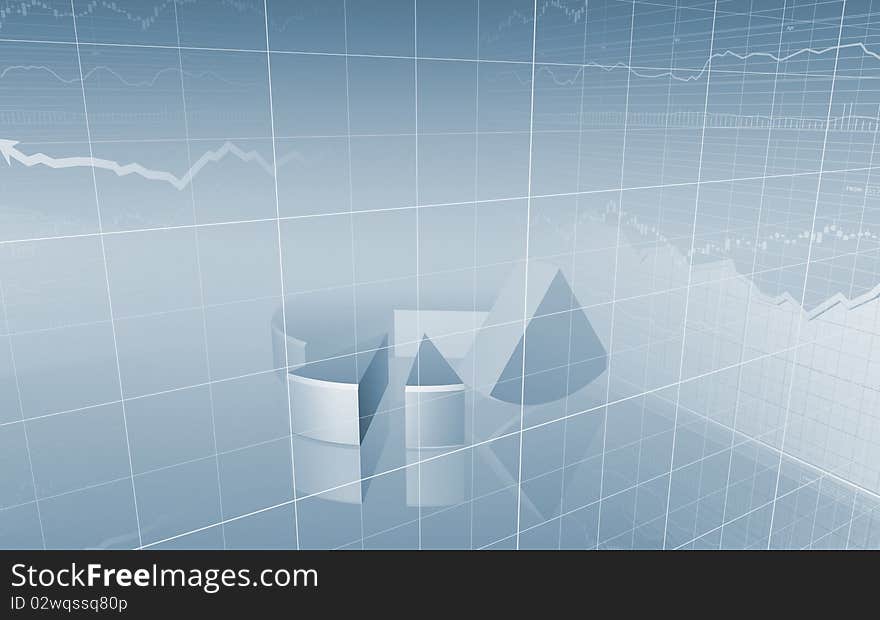 3D Financial Abstract Business Background. 3D Financial Abstract Business Background