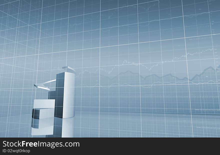 3D Financial Abstract Business Background. 3D Financial Abstract Business Background