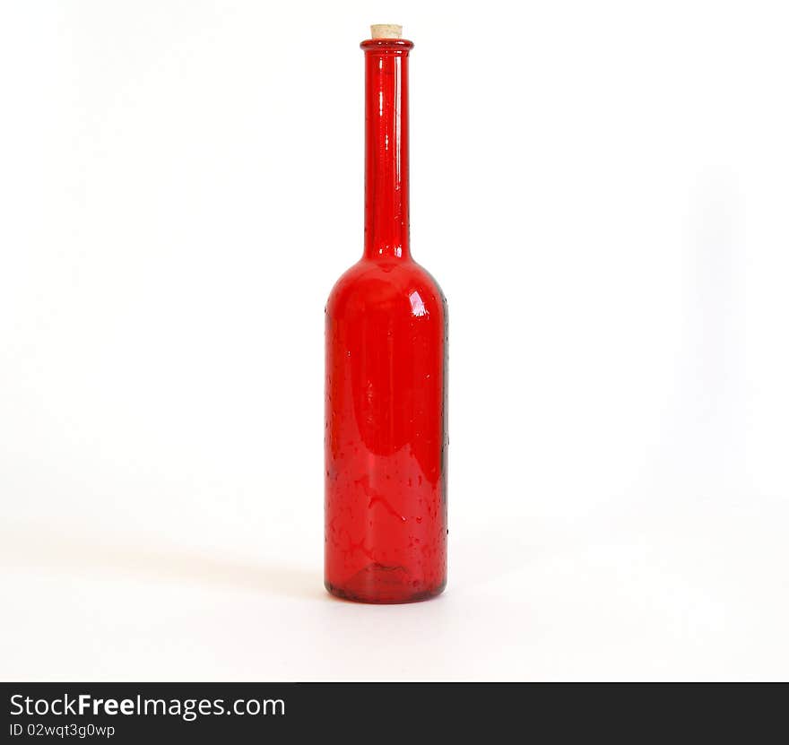 Color glass vase on a white background