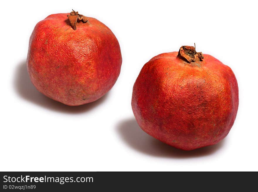 Pomegranate isolated on the white background