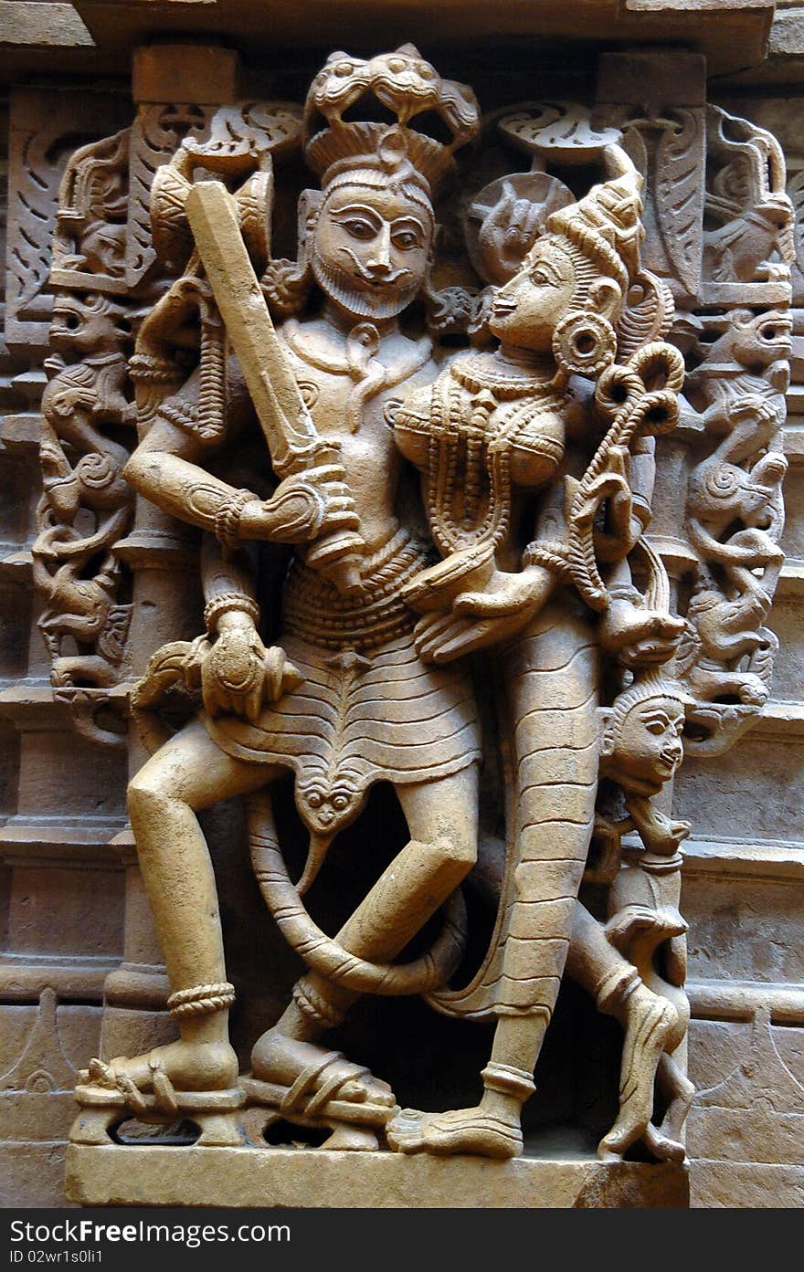 Erotic stone carving at Jain Temple at Jaisalmer, Rajasthan