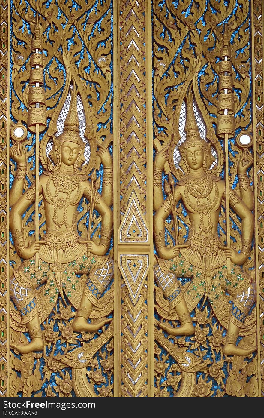 Thai temple wall paintings. Mural