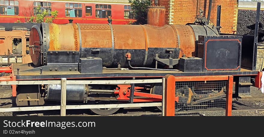 steam locomotives sitting in railway siding at boness railway museum. steam locomotives sitting in railway siding at boness railway museum