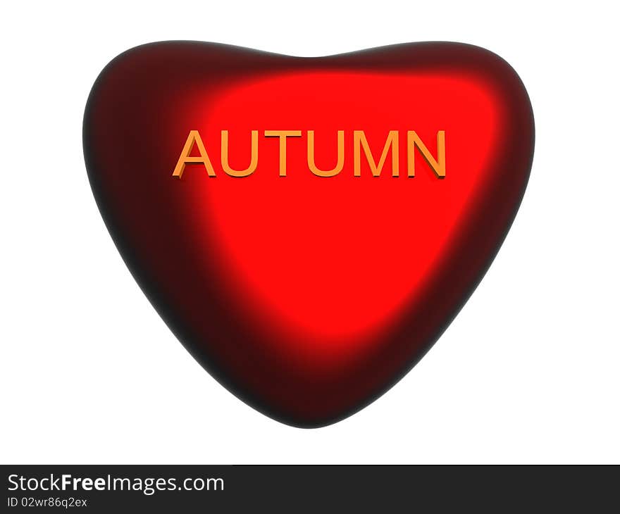 Abstract 3D heart whith text autumn. Abstract 3D heart whith text autumn.