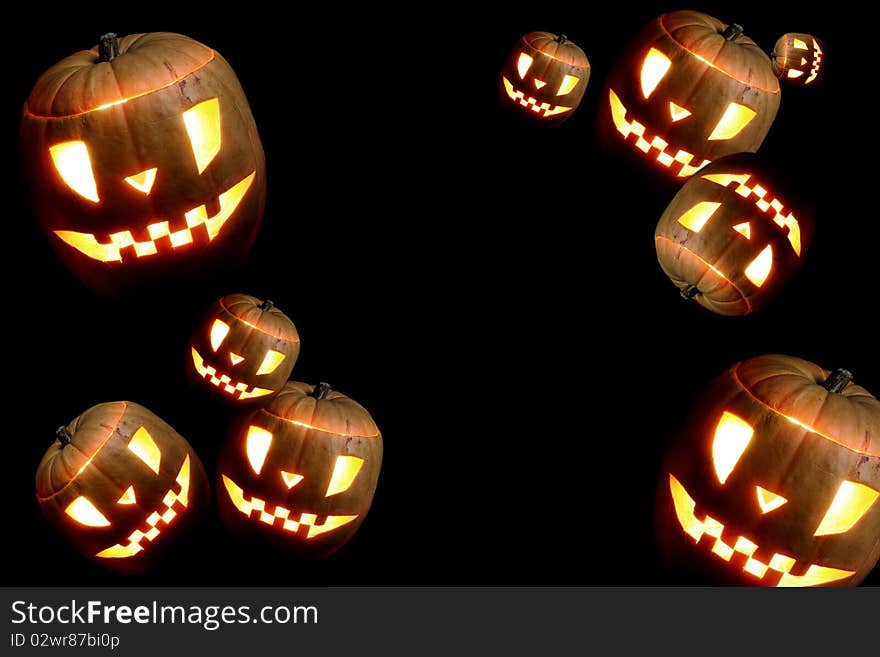 Pumpkin Face on Black background