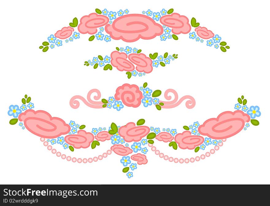 Valentine`s day element with flowers