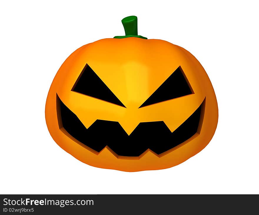 High quality isolated 3d funny Halloween pumpkin. High quality isolated 3d funny Halloween pumpkin