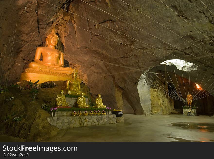 Statue buddha image in the cave Thailand