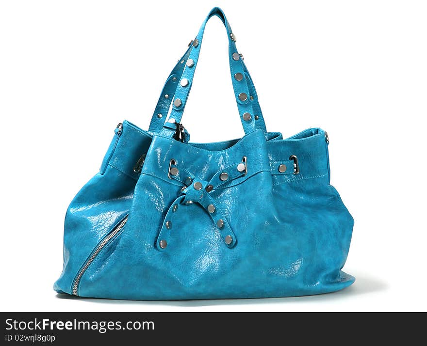 Woman blue bag