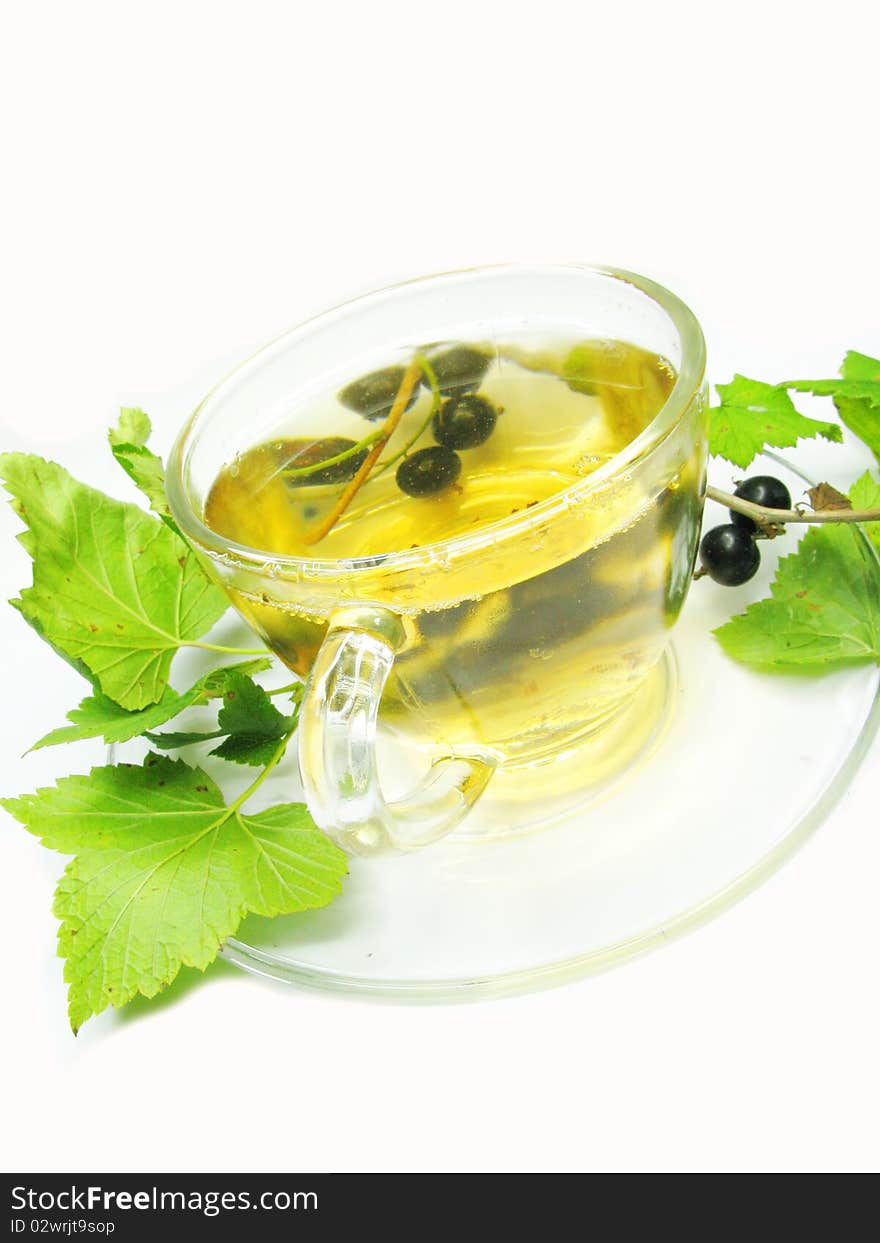 Herbal fruit tea with black currant extract