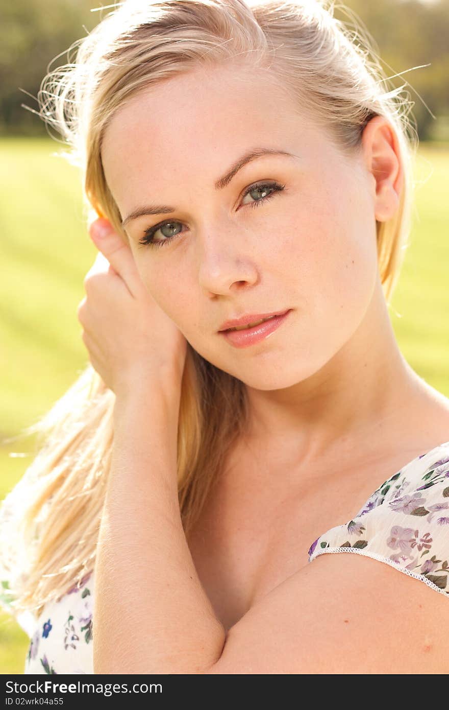 Outdoor portrait of young lady. Outdoor portrait of young lady