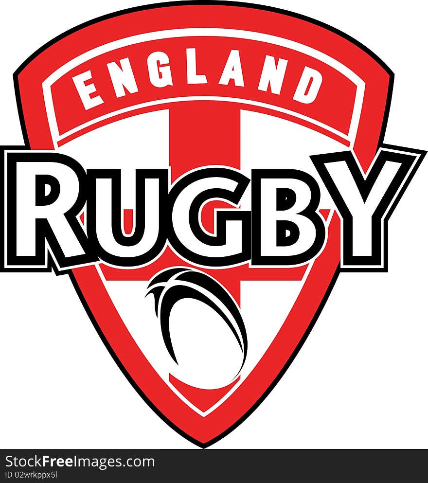 Rugby Ball England Flag