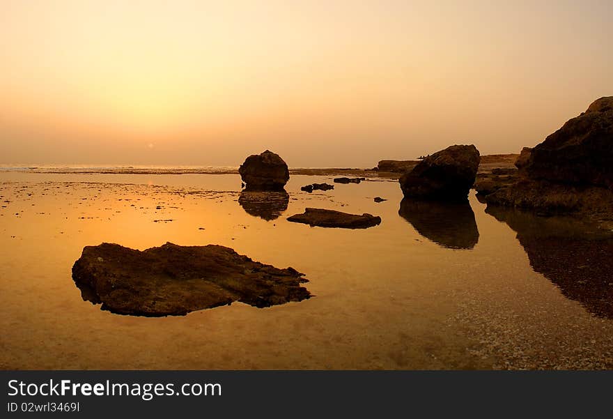 Landscape of the sea in the evening