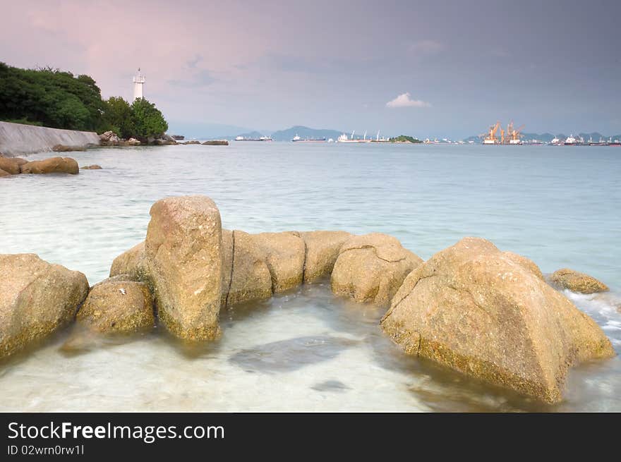 Rock on the beach at Sri chung island Thailand