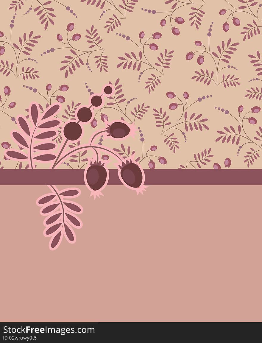 Background purple pattern with berries