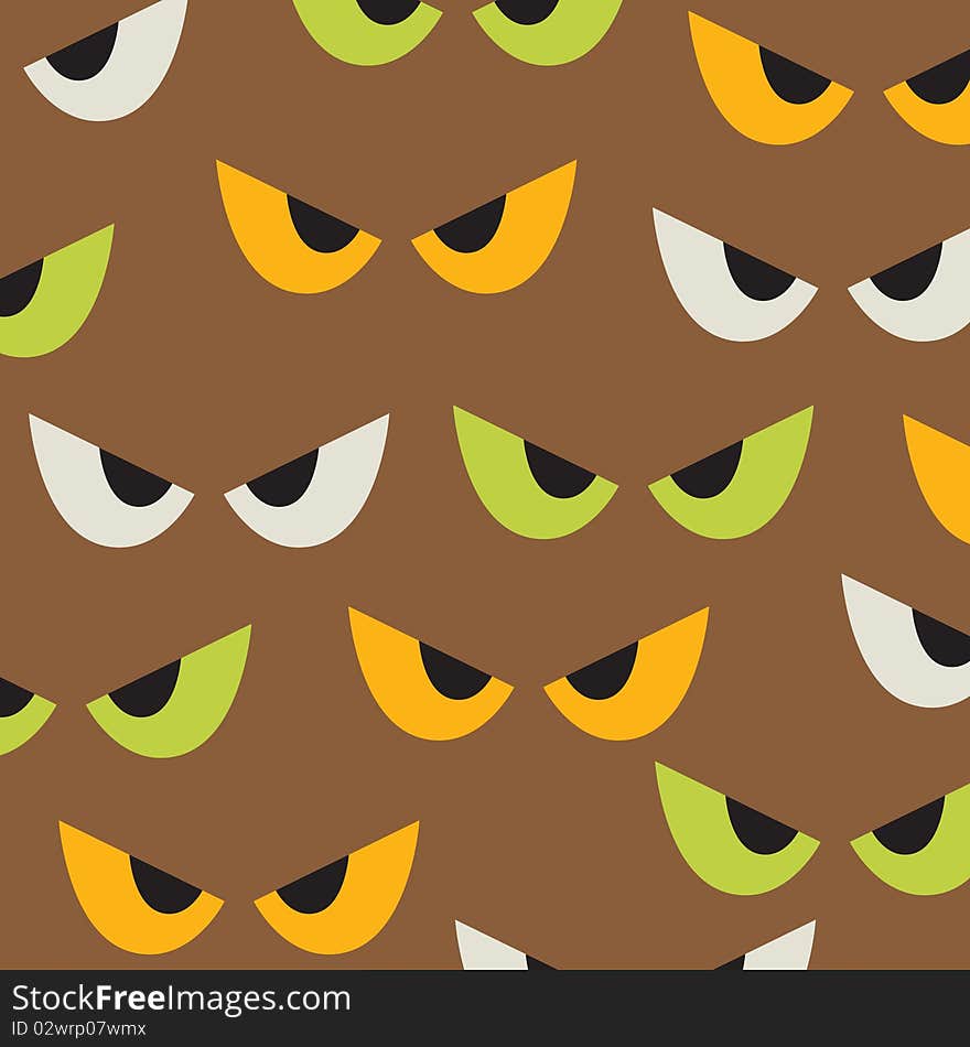 Background pattern with spooky eyes