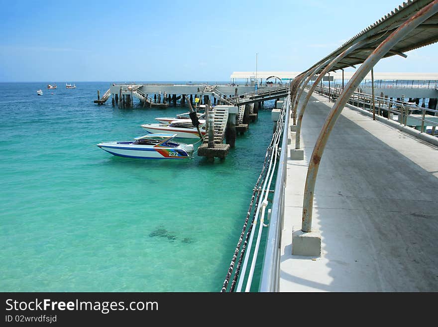 Harbour in Larn island, East of Thailand