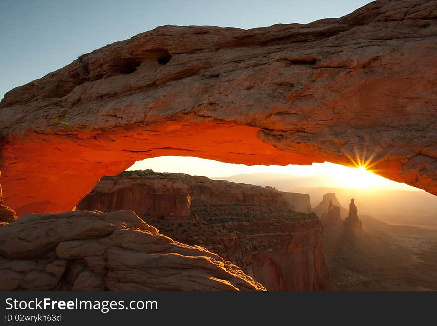 A photo of arches taken in the morning. A photo of arches taken in the morning