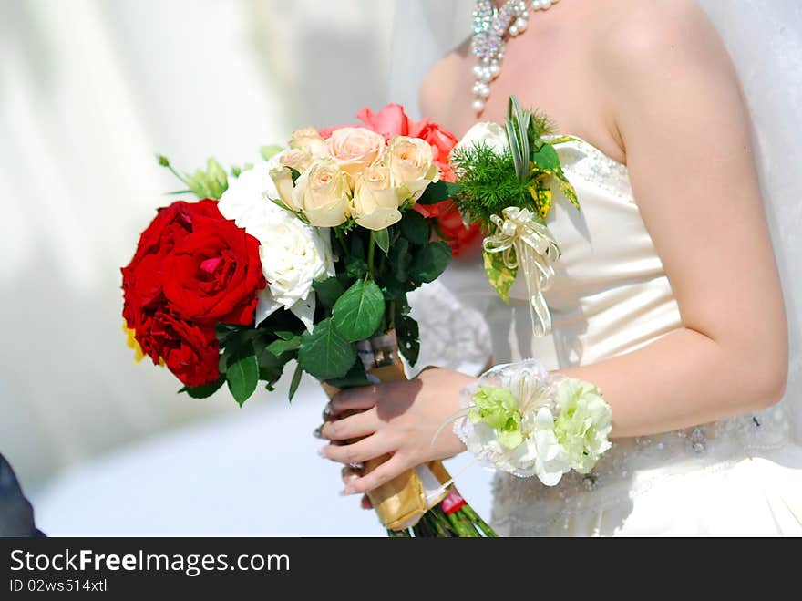 Bride Holding Flowers