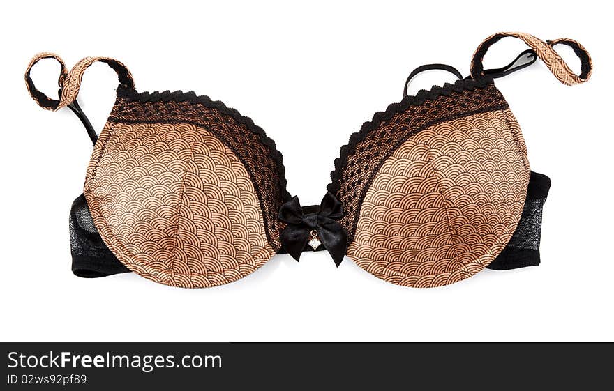 Brown bra with golden briliance