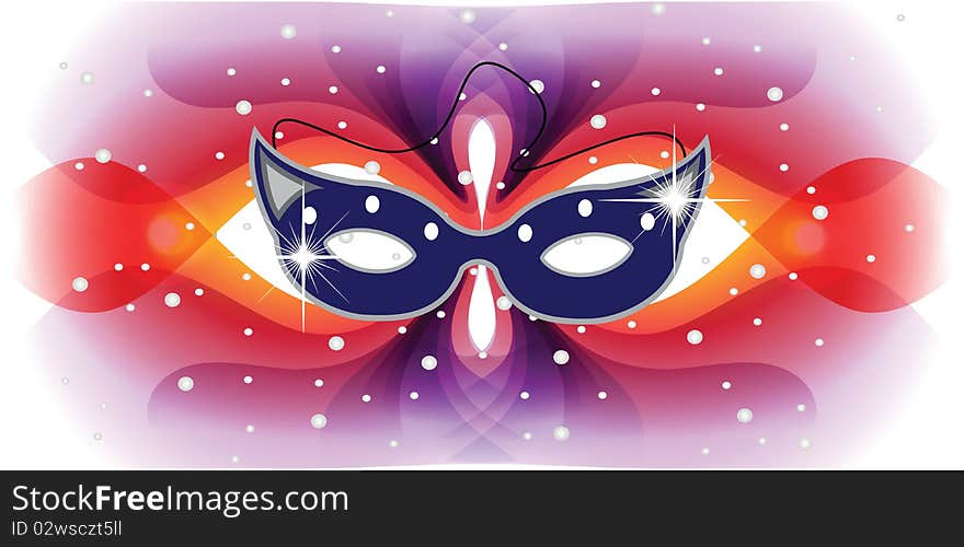 Carnival mask on a  red abstract background