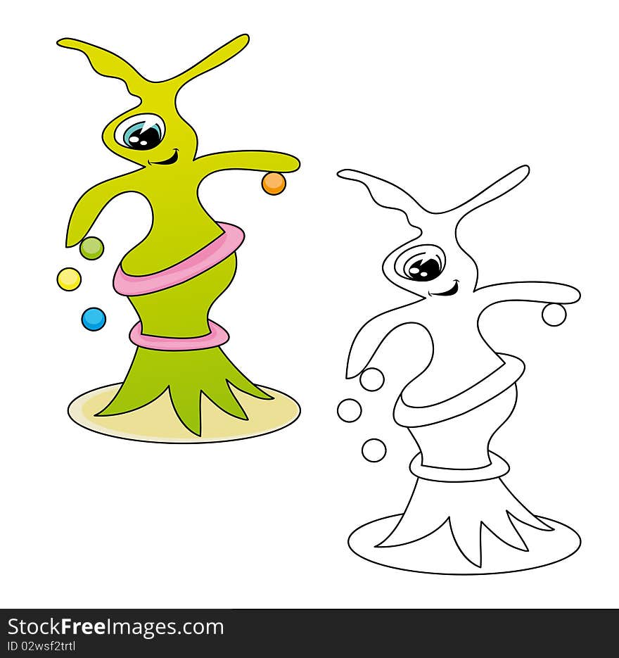 Playful Alien Cartoon