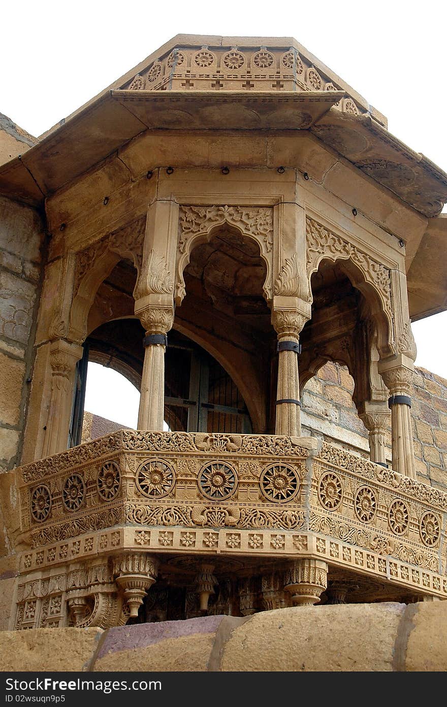 Beautiful stone carving at Haveli of Jaisalmer, Rajasthan