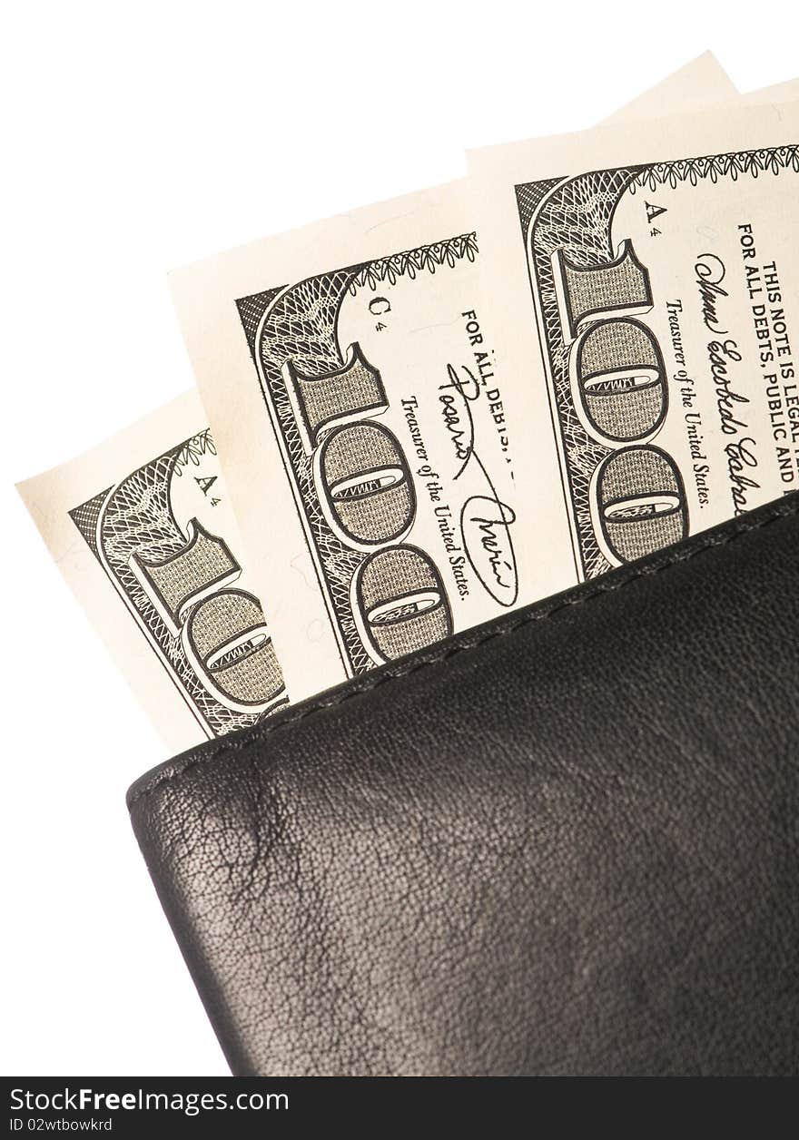 Wallet with dollars