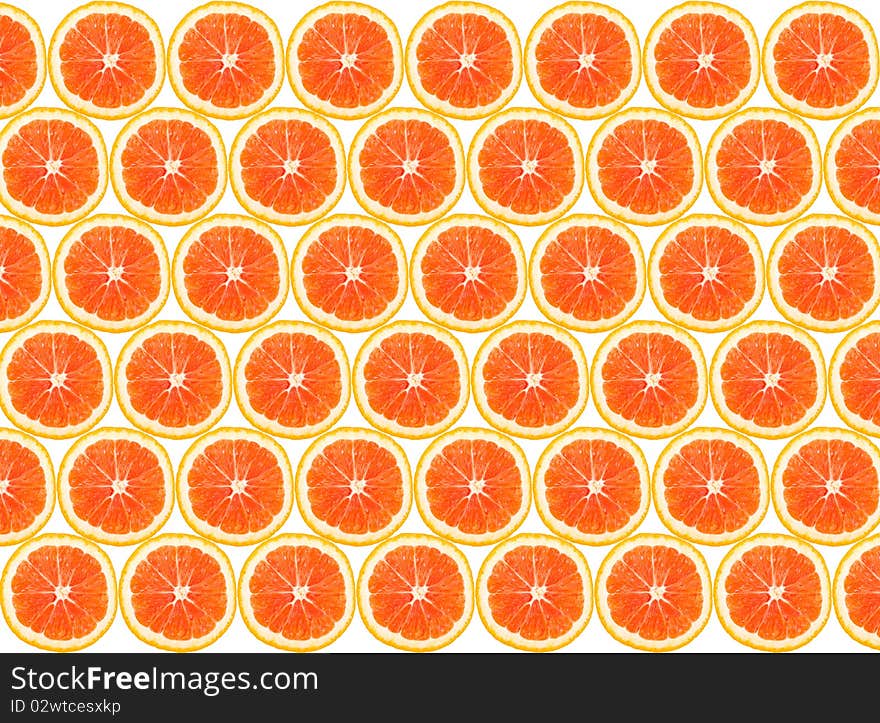 Half of orange isolated on white background