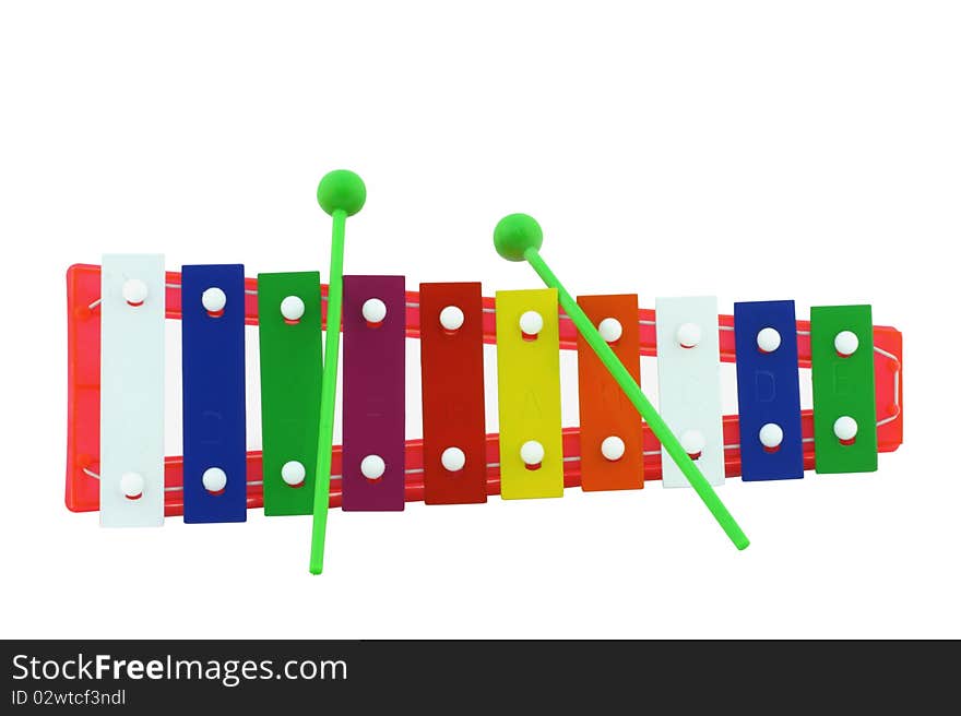 The image of xylophone under the white background