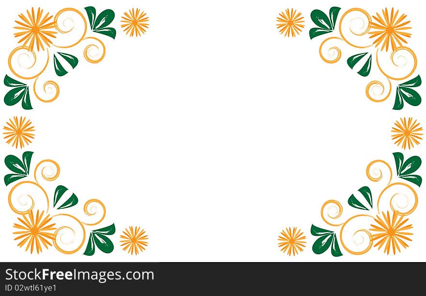 Illustration of the frame with  beautiful flowers. Illustration of the frame with  beautiful flowers