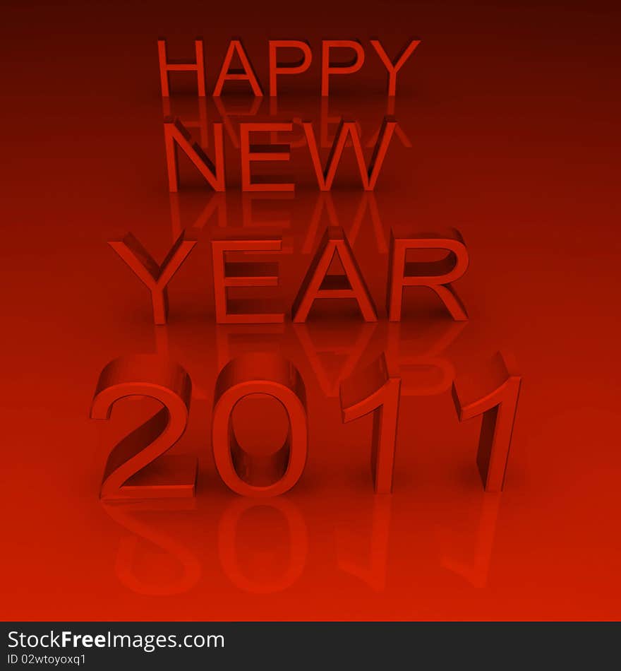 Happy New Year - 3D render 2010