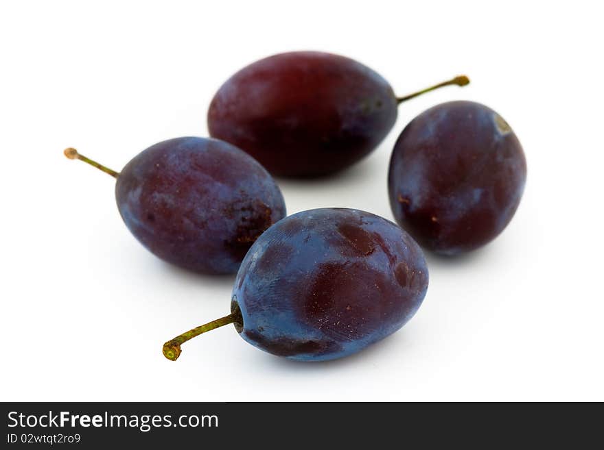 Plums isolated on white background. Plums isolated on white background