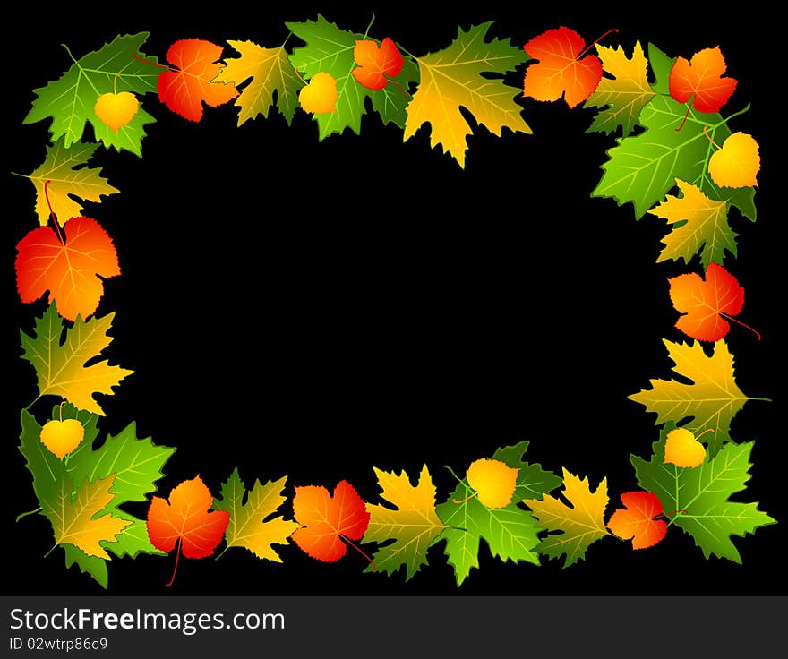 Autumnal seamless background with leaves.