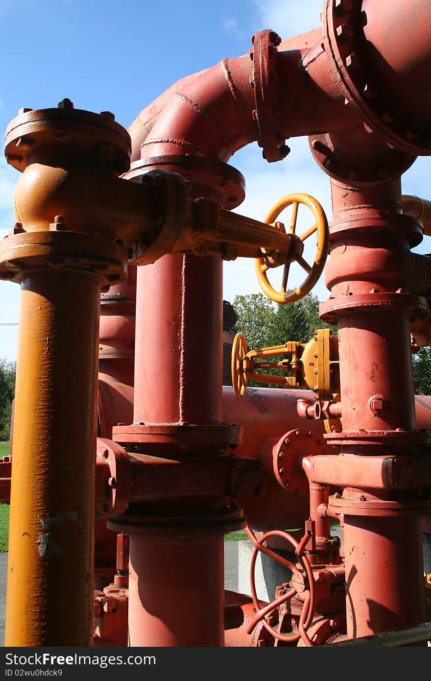 Colorful Old Gasworks Pipes At Seattle Washington