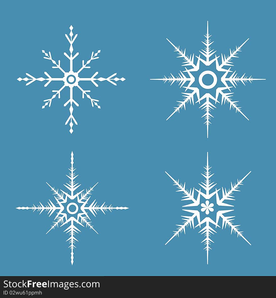 Snowflakes on a blue background