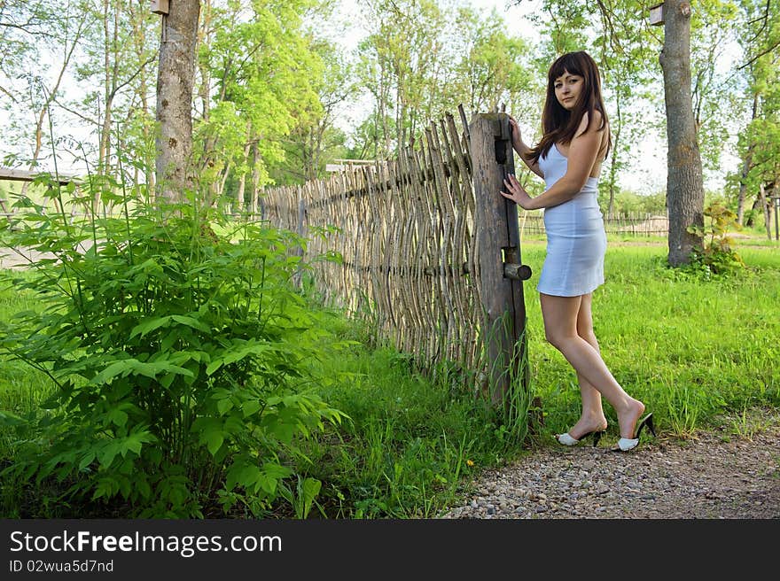 Rural Scene With Beauty Girl.