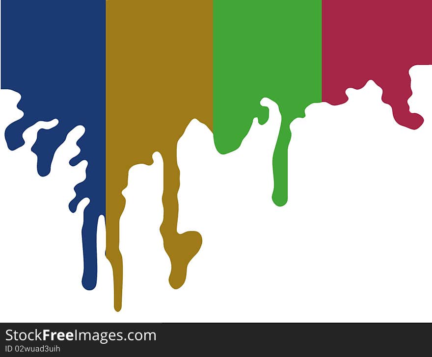 Illustration of colorful drips on white background. Illustration of colorful drips on white background.