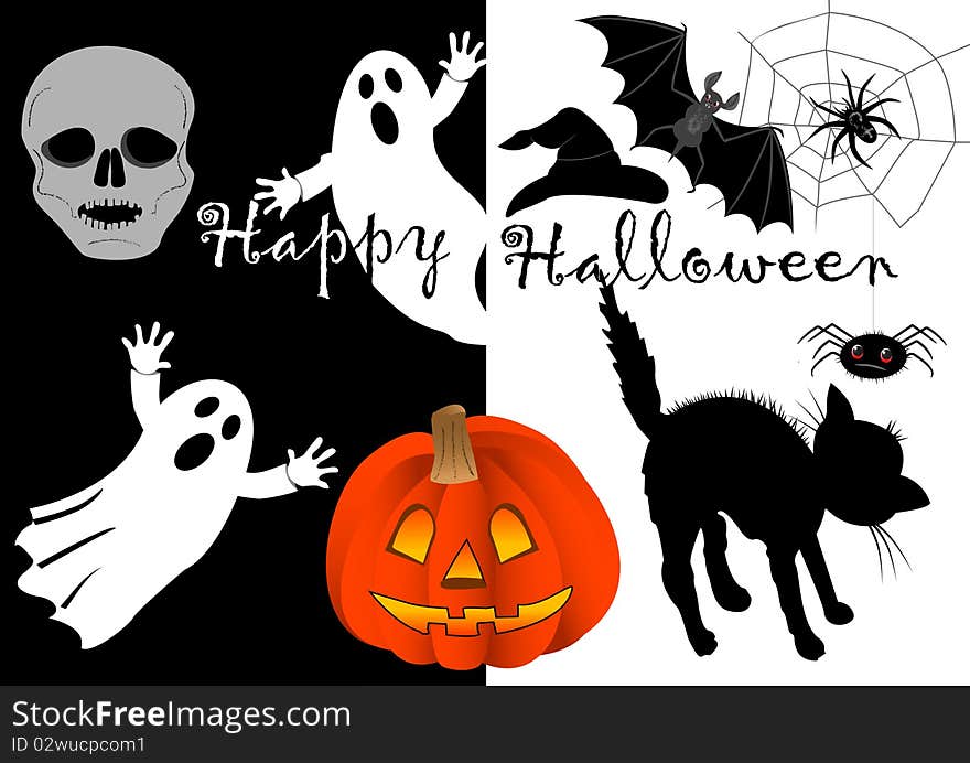 Halloween set icons. vector illustration. Halloween set icons. vector illustration.