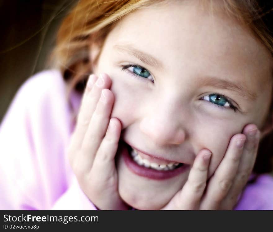 Portrait of young little girl with focus on eyes. Portrait of young little girl with focus on eyes