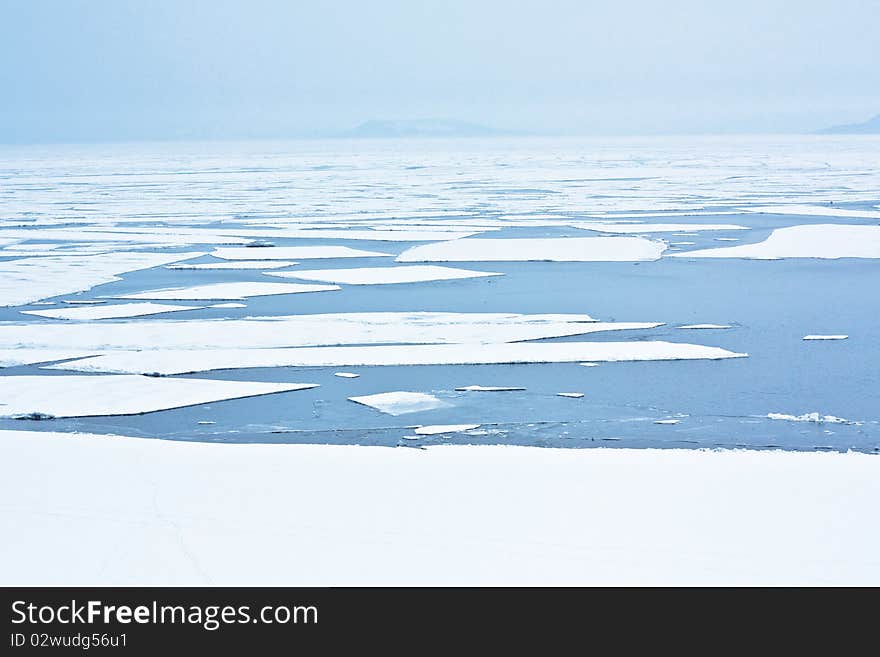 Ice on the sea thaws in the spring