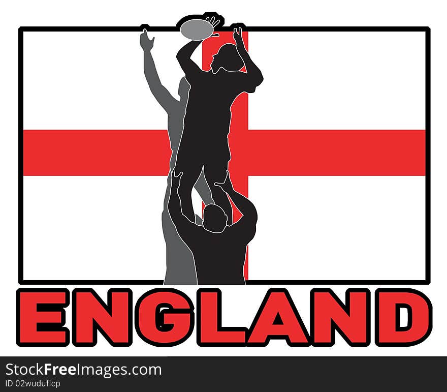 Rugby line-out england flag