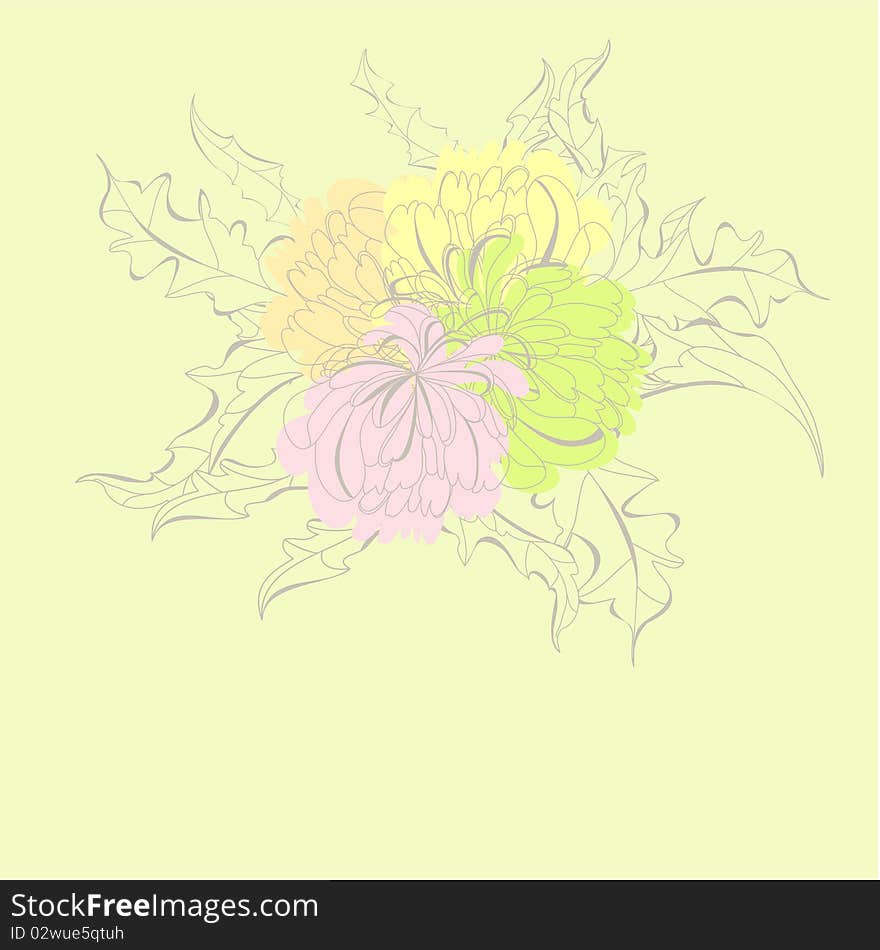 Romantic floral background. Universal template for greeting card, web page, background