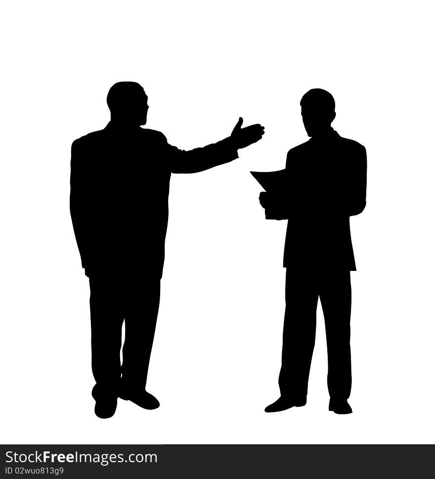 2 Businenessman silhouette, illustration. 2 Businenessman silhouette, illustration