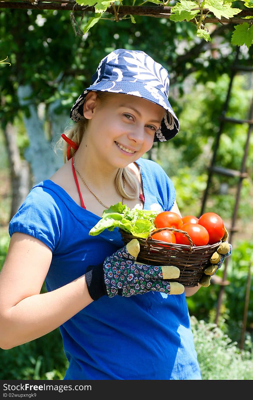 Woman working in the garden