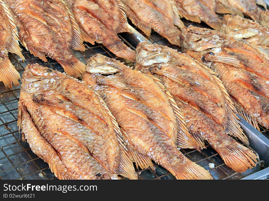 Grilled fish in the street market, Thailand