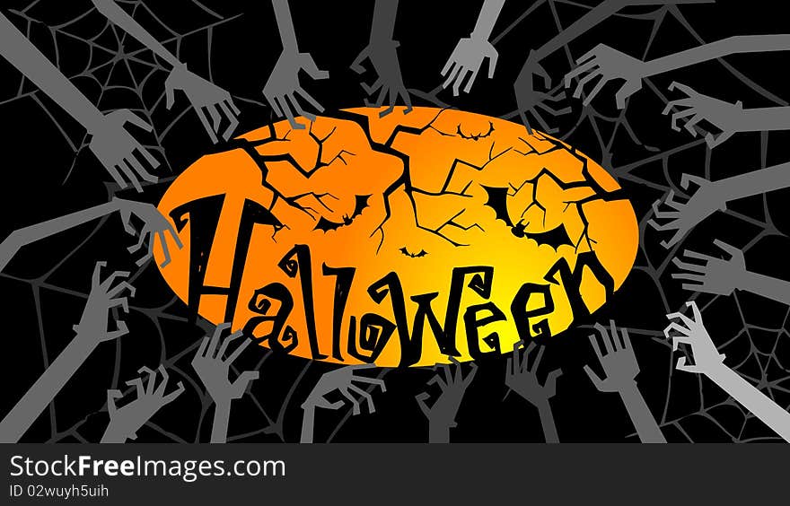 Halloween greeting card or Party Invitation