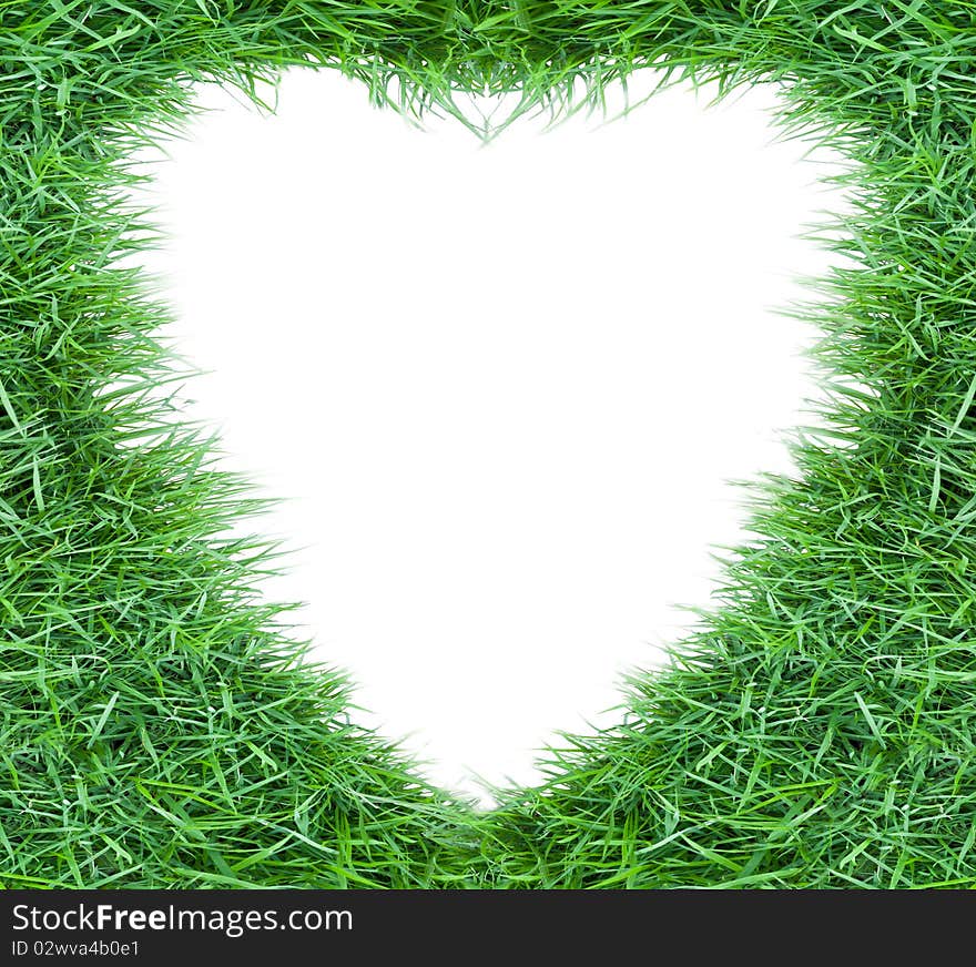 Grass heart shape for photo frame. Grass heart shape for photo frame