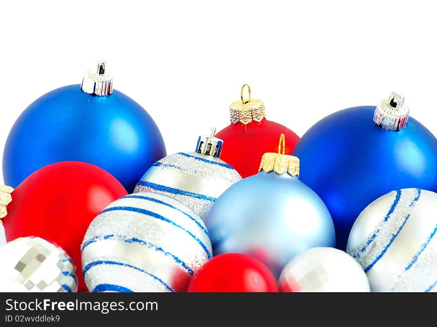 Christmas balls isolated on the white background