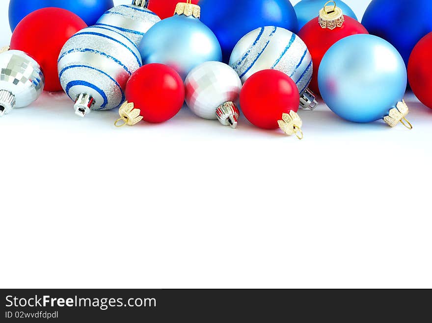 Christmas balls isolated on the white background